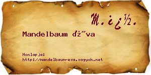 Mandelbaum Éva névjegykártya