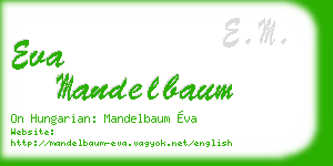 eva mandelbaum business card